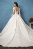 غلاف بسيط كرات طويلة فساتين الزفاف A-Line Line Lace Lace Satin Bridal Vestidos Novia Dress Robe de Mariee S