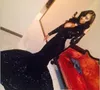 Bling Длинные рукава Блестки Русалка платья выпускного вечера 2019 сексуальное декольте декольте вечернее платье женские вечерние платья дешево