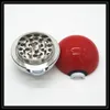 도매 Pokeball 그라인더 55mm 3 부품 PokeBall 허브 그라인더 아연 합금 플라스틱 금속 흡연 핸드 뮬러 스파이스 크러셔