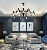 Modern Lamps Fashion Designer Black Gold Led Ceiling Art Deco Suspended Chandelier Light Lamp for Kitchen Living Room Loft Bedroom