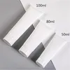 15ml 20ml 30ml 50ml 100ml White Plastic Cosmetic Tube Refillable Cosmetic Sample Bottles Jars Makeup Travel Containers