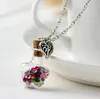 Женское ожерелье из сухого цветка, дрейфующая бутылка DIY сплав Винтажные стекло в форме сердца стекло ожерелье Dan288 Заказать Ожерелья Chokers