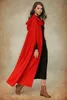 Womens Cape Hooded Cloak Solid Color Cardigan Long Coats Cutton Blend Outerwear Ladies Cloting Loose Cloaks