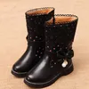 Skhek Girls Snow Boots Nieuwe mode comfortabele dikke warme kinderlaarzen voor kinderen winter schattige jongens prinsesschoenen