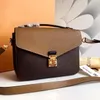 Stylish Womens Classic Messenger Bag High Quality 25Cm Genuine Leather Shoulder Cross Body Lady Casual Tote 40780