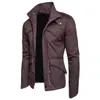 패션 자켓 솔리드 컬러 캐주얼 코트 남성 자켓 주머니와 스트랩 아시아 크기 무료 배송