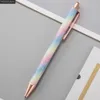 Canetas esferográficas 1pc Rainbow Glitter Gel Pen Stationery Quality Thin Office Fornecedores e Ferramentas de material escolar1