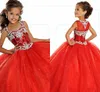 Little Girl's Pageant Jurken Verjaardagsfeestje 2019 Peuter Kids Formele Kleding Baljurk Kralen Tiener Kindermaat 3 5 7 9 Custom Made