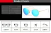 Оптово-Высокое качество Круглый стиль Солнцезащитные очки для мужчин с легкосплавными оправами Зеркальные стеклянные линзы с двойными бриджами Ретро очки с коробкой и чехлами