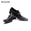 Batzuzhi Tipo Italiano Scarpe da uomo Moda Punta in ferro Scarpe eleganti in pelle nera Uomo Chaussures Hommes Scarpe da festa e da sposa Uomo!