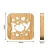 I love U Design Wooden Lamp for Valentine's Day Gift USB LED Table Light Switch Control Wood Carving Night Light