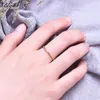 Stacking Female Thin Ring With Stone 925 Sterling Silver Dainty Wedding Rings For Women White Crystal Midi Ring Fine Jewelry