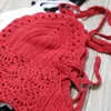 Knitting Halter Tank Top Sexy Donne Deep V Crochet Bralette Bra Boho Beach Backless Cami Crop Top