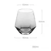 300mlガラスワイングラスミルクカップカラークリスタルガラスジオメトリ六角形カッププノンペンウイスキーカップxd23610