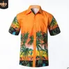 Wholesale-Summer Hawaii Beach Man Shirts Short Sleeve Coconut Tree Print Quick Dry Casual Shirts Surfing Water Sports Fashion Men Shirts