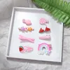 4-10 PCS Coréia Kawaii Rainbow Linglipop Sequin Flor Flor De Cabelo Conjunto Para As Mulheres Meninas Kids Hairpins Acessórios Headwear Barrette