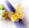 Butterfly Hollow servettringar 3D Pappers servett spänne för bröllop baby shower fest restaurang bordsdekor