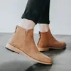 男性ブーツ本革製アンクルブーツ男性靴砂漠ブーツシューズ+男性Zapatos de Hombre de Vestirフォーマルボタ州ホムブレCauere Erkek Ayakkabi