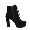 Designer-p platform chunky heels ankle booties luxury designer women boots come with box