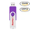 LOTTO 100 pz 256 MB USB 2.0 Flash Drive Penna girevole Unità Metallo Memory Stick rotanti Memoria per pollice per PC Laptop Tablet MacBook Multicolore