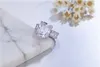 Luxury 925 SILVER PAVE 빛나는 커팅 FULL SQUARE 시뮬레이션 된 다이아몬드 CZ ETERNITY BAND ENGAGEMENT WEDDING 돌 반지 사이즈 5-10