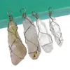 Mode Creatieve Natuurlijke Gem Sieraden Onregelmatige Witte Crystal Twisted Wire Hanger