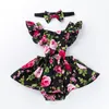 Платье-комбинезон для девочек, платья с рюшами и цветочным ремнем, костюм для младенцев, повседневная одежда для новорожденных девочек, одежда для малышей, платье с открытой спиной 4196303