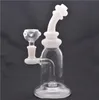 8 "Bongs en verre Pipe à eau Dab Oil Rigs Matrice en nid d'abeille Perc verre Beake Bong Heady recycle Bubbler bong à eau avec un tuyau de brûleur à mazout de 14 mm a