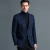 Costumes d'automne pour hommes, costumes de mariage à carreaux, deux boutons, revers, vêtements de marié, Tuxedos, une seule veste, costume Blazer de fête de bal