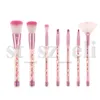 Glitter Diamond Makeup Brushes Set 7PCS Makeup Brush Cosmetics Brushes Powder Eyeshadow Foundation Make Up Brush Tool Kit Rosa gul blå