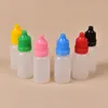 Bottiglie contagocce in PE economiche 3ml 5ml 10ml 15ml 20ml 30ml 50ml Flacone con ago con tappo a prova di bambino colorato Punta contagocce affilata Bottiglia di plastica eliquid