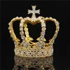 Royal Queen King Tiaras Crown Men Round Diadem Bridal Tiaras and Crowns HeadBebis Prom Wedding Hair Jewelry Party Ornament Man Y2301Z