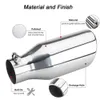 Car Universal BoltOn stainless steel Diesel Exhaust Muffler Tip Black or Siliver Color Rolled End Angle Cut Tail Pipe Trim7483499