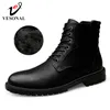 Work Boots Shoes High Top Shoes Winter Quality Leather Keep Warm Short Plush For Male Adult Fashion Vesonal 2019