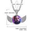 Gepersonaliseerde aangepaste fotogeheugen medaillons solide hanger Bling Iced Out Cubic Zirkoon ketting voor mannen vrouwen Hip Hop sieraden cadeau