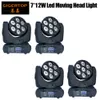 TP-L641 4 STKS / PARTIJ 7X12W RGBW 4IN1 Hoge kwaliteit LED Moving Head Light Beam Moving Head Light 15 DMX-kanalen LED Stage Lichte LED-projector