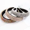 Sparkly Padded Full Rhinestone Hairbands Luxury Crystal Headbands For Girls Solid Color Hair Hoops Womens Hair Accessories1203956