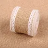 Christmas Ribbon Jute Burlap Rustic Vintage Wedding Decor linen Gift Box Wrap Lace Ribbon Roll Merry Christmas Party Supplies