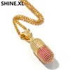 Hip Hop Micro Cubic Zircon Capsule Pendant Rotated Ashes Pendant Necklace Chain Mens Bling Jewelry Gift