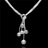 Plated Sterling Silver Naszyjnik 18 Cali Mały O Hanging Sand Light Ball Naszyjnik DHSN222 Hot 925 Srebrny Talerz Tenis Biżuteria, Absolwory