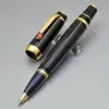 Luxury Bohemies Classics Black Resin Rollerball pen Fountain pens Writing office school supplies with Diamond and Serial Number on249T