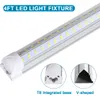 25PCS T8 LED Shop Light Fixture,4ft 60W ,6000K Cold White, Clear Lens Cover, Double Side 4 rows V Shape Integrated Bulb Lamp,LED Cooler Door Light