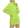 Casual jurken modieuze lente 2021 fluorescerende coltrui trui trend rok fashion dames lange mouw sexy