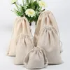 쥬얼리 리넨 Drawstring 파우치 8x10cm 9x12cm 10x15cm 13x17cm 15x20cm 20x30cm 파티 사탕 자루 면화 선물 포장 가방