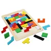 Jouets en bois colorés Tangram, casse-tête, Puzzle, jeu Tetris, Magination préscolaire, jouets éducatifs intellectuels, cadeau pour enfant