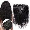 7pcs / set crépus bouclés clips ins extensions de cheveux 100g afro-américain mongol vierge afro crépus bouclés pince à cheveux dans les extensions de cheveux humains