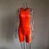 اللياقة البدنية عارضة السروال القصير إمرأة بذلة السراويل وزرة الصيف الرياضة playsuit عاكس نحيل bodycon مثير قطعة واحدة بذلة