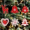 Jul semester dekorationer smycken mini hjort snöflinga trä xmas trä hängen hängande ons fest biologisk nedbrytande miljövänlig