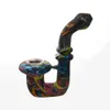 Silicone Sherlock Tubulação Com Bacia de vidro de substituição Dab Food Grade Hookah Bongos Com tubo de fotos mão