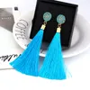 9Colors Boho etniczne Tassel Dangle Kolczyki Dla Kobiet Geometryczne Kryształ Róża Kwiat Znak Długiego Jedwabiu Frędzle Dangle Oświadczenie Kolczyk Biżuteria